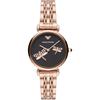 Женские кварцевые часы Gianni с Т-образной стрелкой, черные, с покрытием Rose Gold, AR11206
