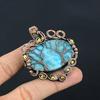 Larimar Natural Tree of Life Gemstone Pendant Copper Wire Wrapped Pendant Larimar Pendant Handmade Pendant Larimar Jewelry Gift for Her