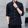 Мужская рубашка с длинным рукавом на весну и осень, облегающий крой
