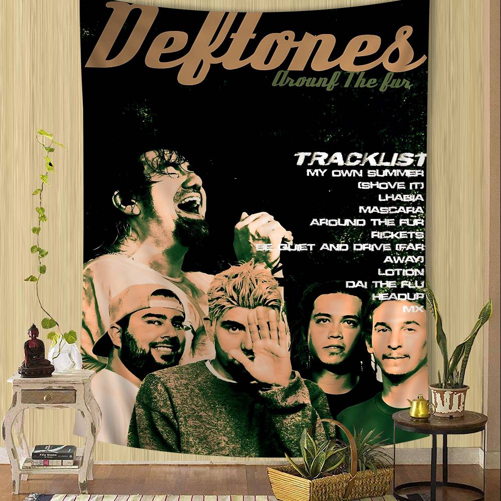 Singer Star DDeftones Anime Tapestry Hanging Tarot Hippie Wall Rugs Dorm Wall Hanging Sheets