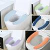 Paste Type Solid Color Toilet Sticker Winter Suede Washable Toilet Seat