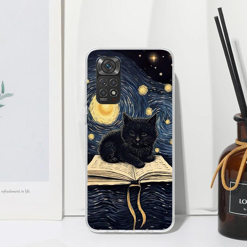 Witch And Cat Colorful Cute Phone Case For Xiaomi Redmi Note 15 13 14S 14 Pro Plus 12S 11S 10S 12 11E 10 11T Art Fundas Back Cov
