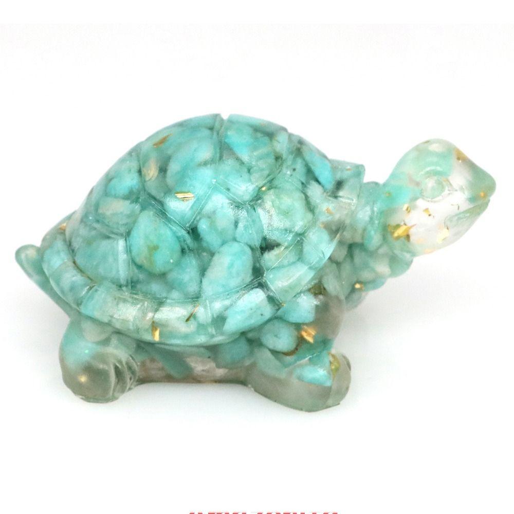 50MM Resin Turtle Statue Healing Crystals Tumbled Stones Sculpture Reiki Pocket Animals Tortoise Figurine Gems Crafts Home Decor