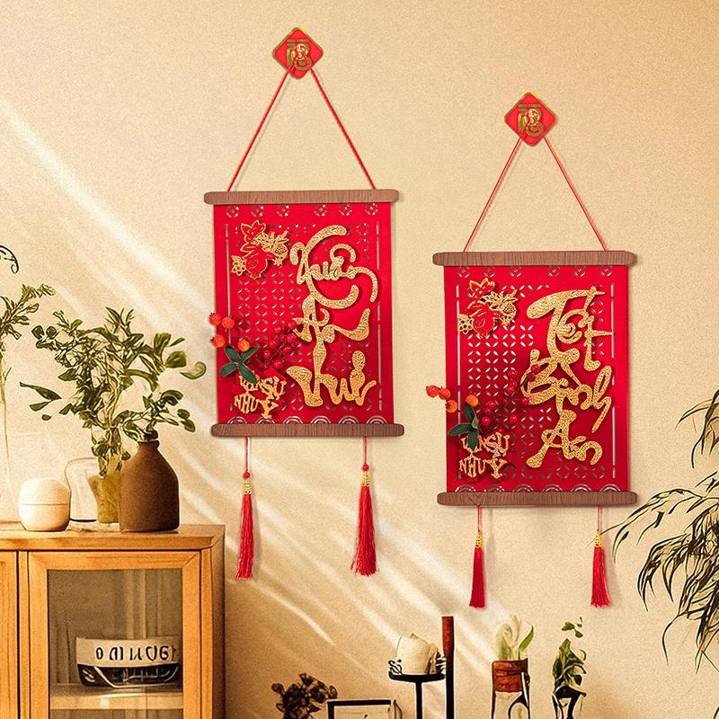 Vietnamese Spring Festival Hanging Ornament  New Year Home Decoraitons New Year Party Backdrops Horse Year Room Decor