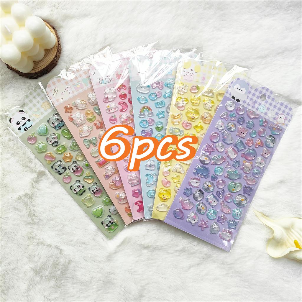 2026 3D embossed crystal cute stickers, children's reward toys, phone cases, and fun and cute decorations