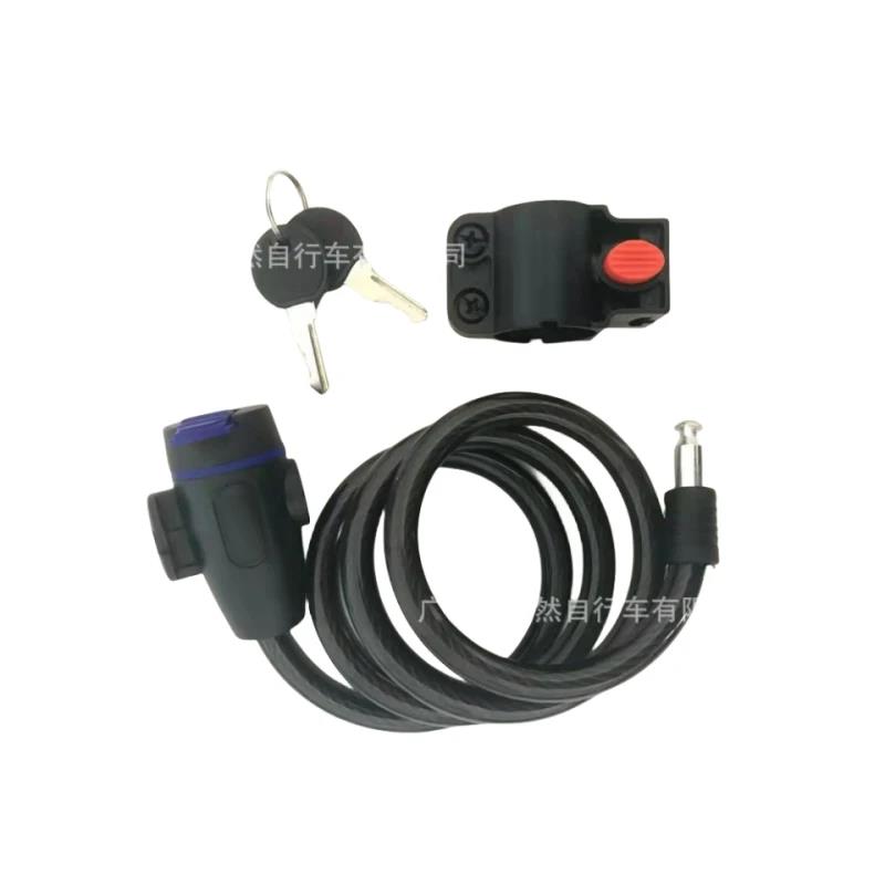 Bicycle Lock Anti-theft Mountain Road Bicycle Wire Chain Lock Key Safety Anti-theft Belt Mounting Bracket Scooter Bicycle Lock 4