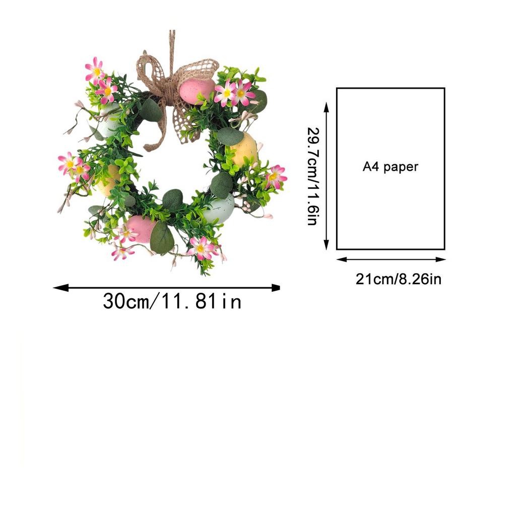 Искусственный Декоративный Пасхальный Венок, Зеленый, с Натуральным Видом