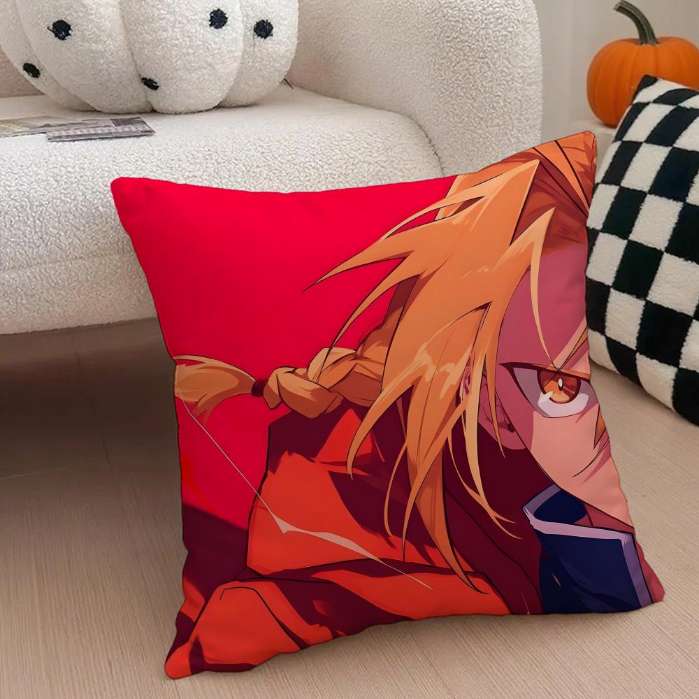 FFullmetal Alchemist Brotherhoo Cushion Cover Linen Pillow Case Soft Breathable Protective Couch Room Decoration