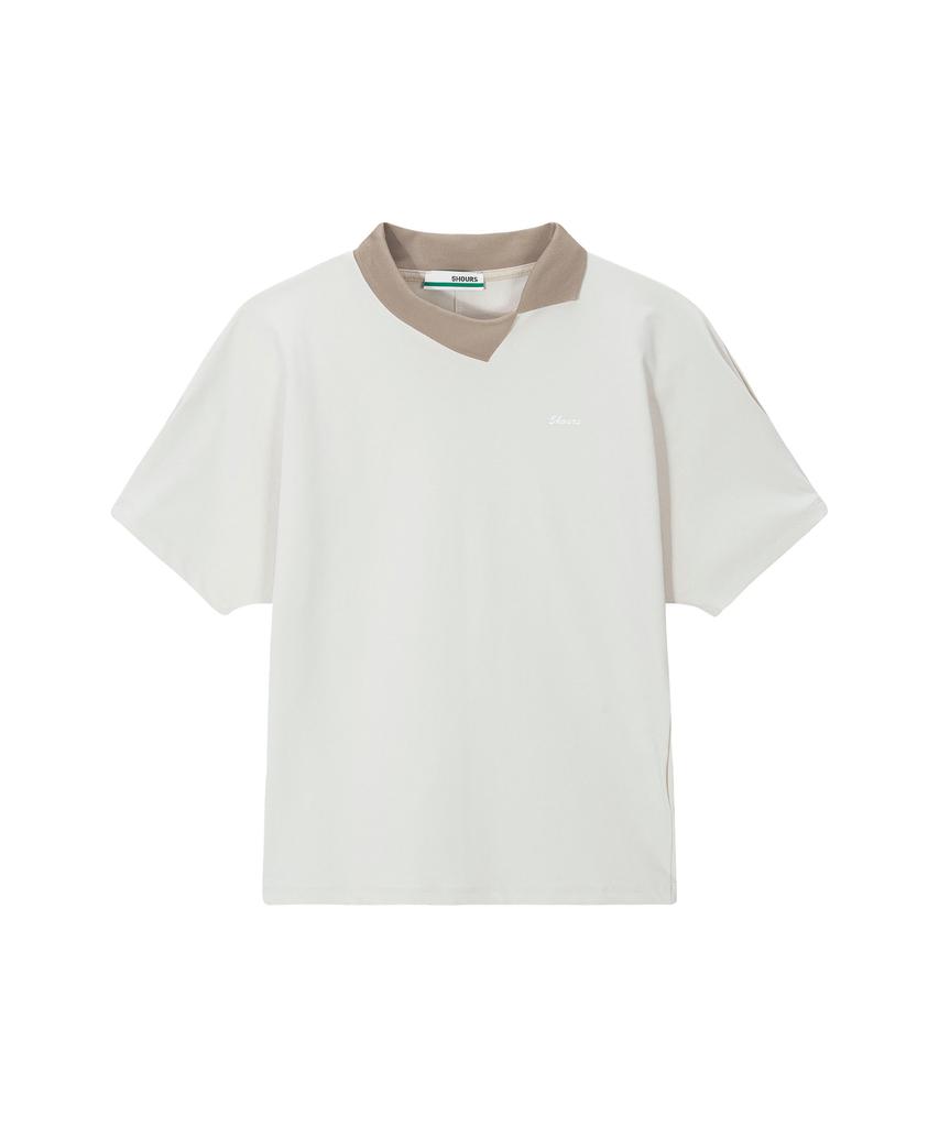 5HOURS Volume Raglan Collar-T _ Ivory