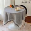 French Ins Style Japanese Pastoral White Tablecloth Coffee Table Cloth Bedside Table Retro Tassel Round Table Tablecloth