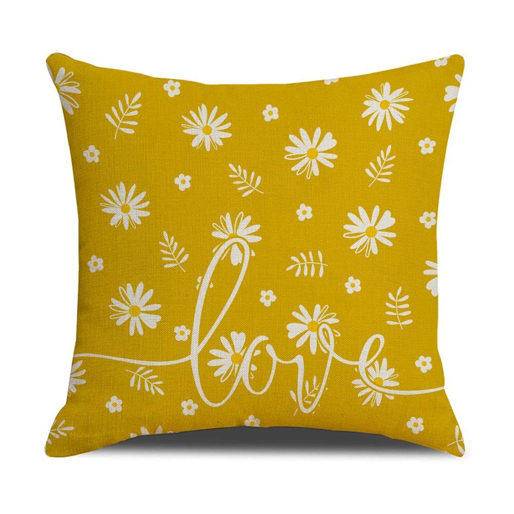 Новая Свежая Наволочка с Маленькими Маргаритками, Линейный Принт, Подсолнух, Для Дома, Гостиной, Дивана, Подушка, Подушка