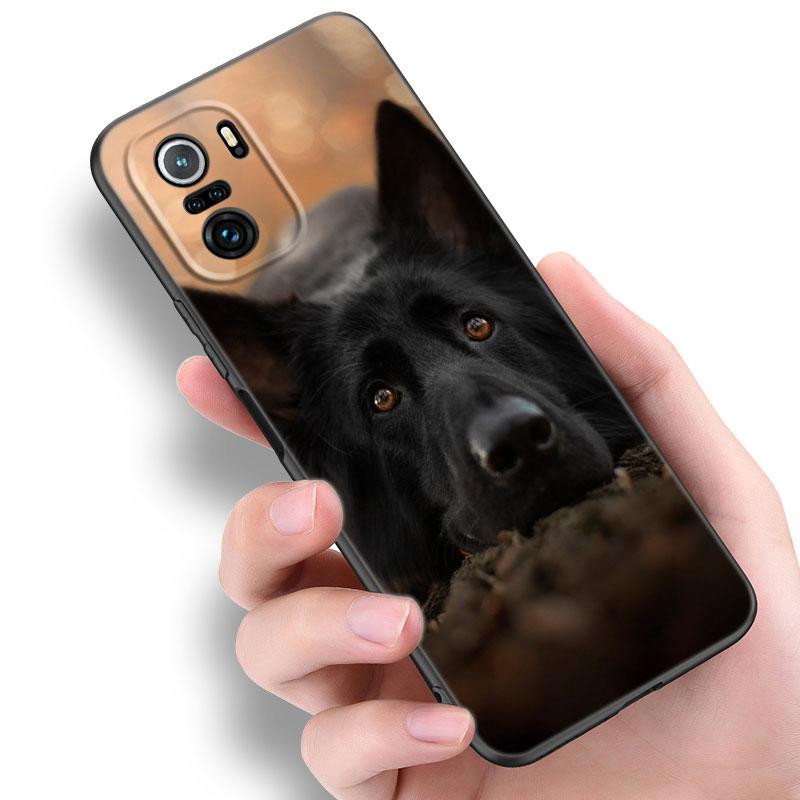 German Shepherd Dog Black Silicone Phone Case For Xiaomi Mi 9 SE 8 10 10T 11 12 13 Lite 9T 11T 12S 12T 13T 14 Pro 5G NE 11i 12X