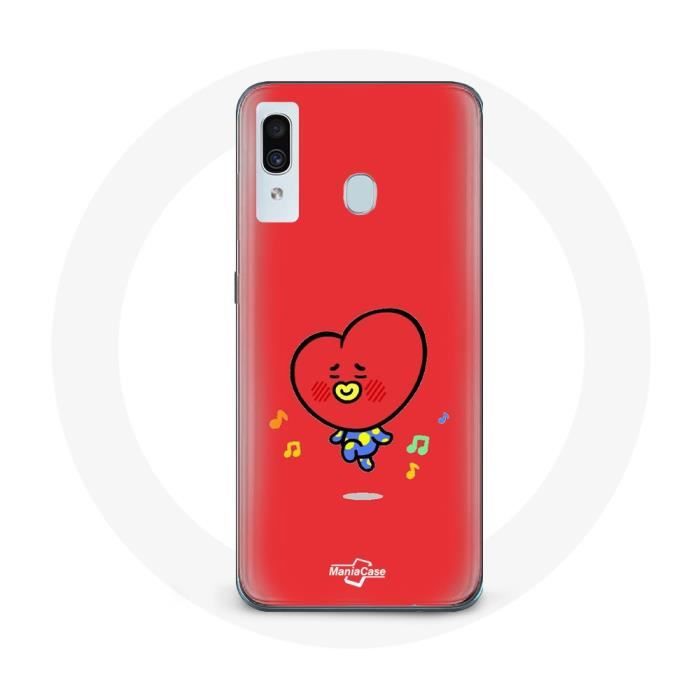 Case for Samsung Galaxy A20e BTS Bangtan Boys BT21 TATA V Red Background