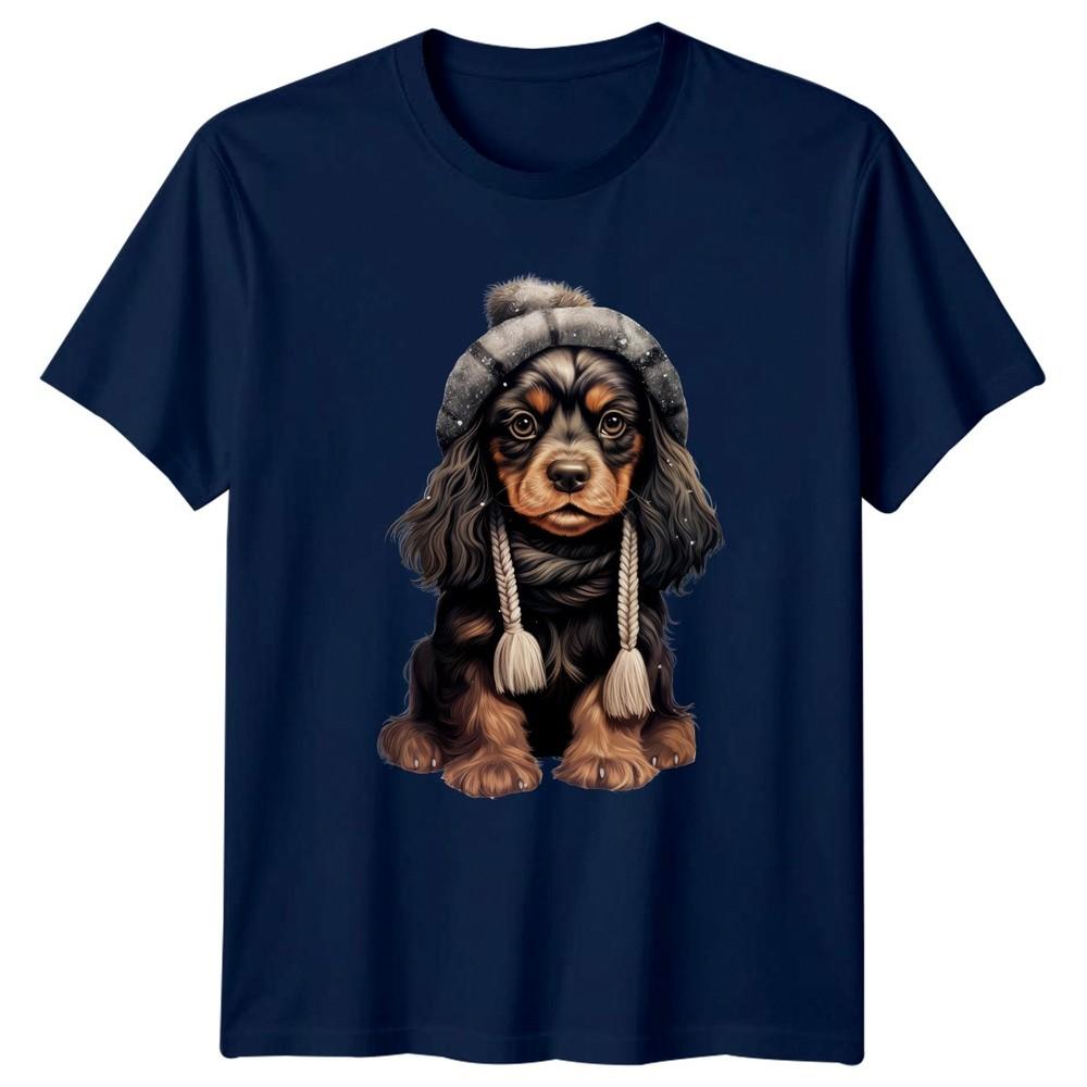 Dog Winter Hat Scarf Dogs Animals Unisexs TShirt Unisexs Tee Graphic Unisex Top
