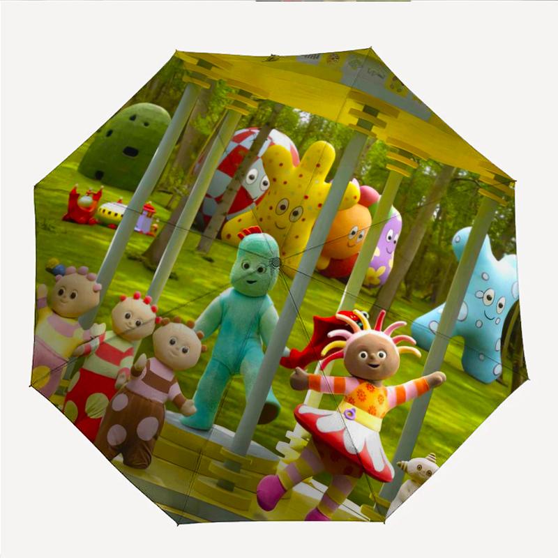 In the Night Garden Fashionable Automatic Opening/Closing Folding Umbrella. Portable and Foldable, Ideal for Gift, Travel, and Daily Use.