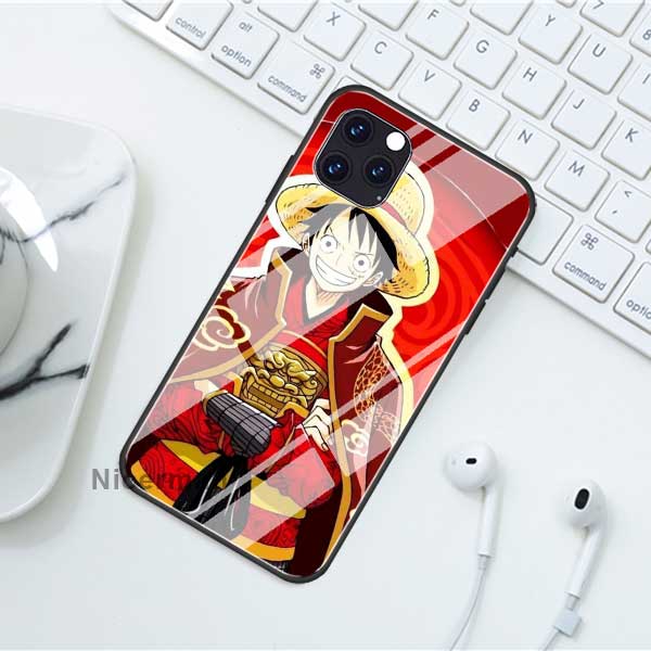 Цельные чехлы с изображением Луффи в стиле аниме для iPhone 13 12 Mini 11 Pro X XS XR Max 7 8 Plus 6 6S SE SE, чехол из закаленного стекла, чехол для телефона