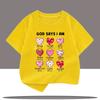 Colorful Love Cartoon Printed Summer Girl and Boy Casual Fashion Colorful Short Sleeve Top T-shirt