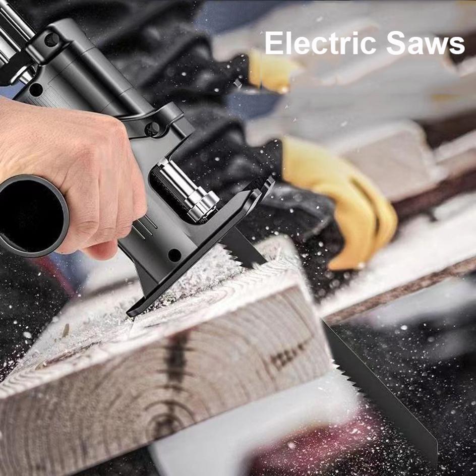 Портативная электрическая пила, головка отвертки, возвратно-поступательный адаптер, электрическая дрель для электрической пилы, бытовые инструменты для резки металла по дереву