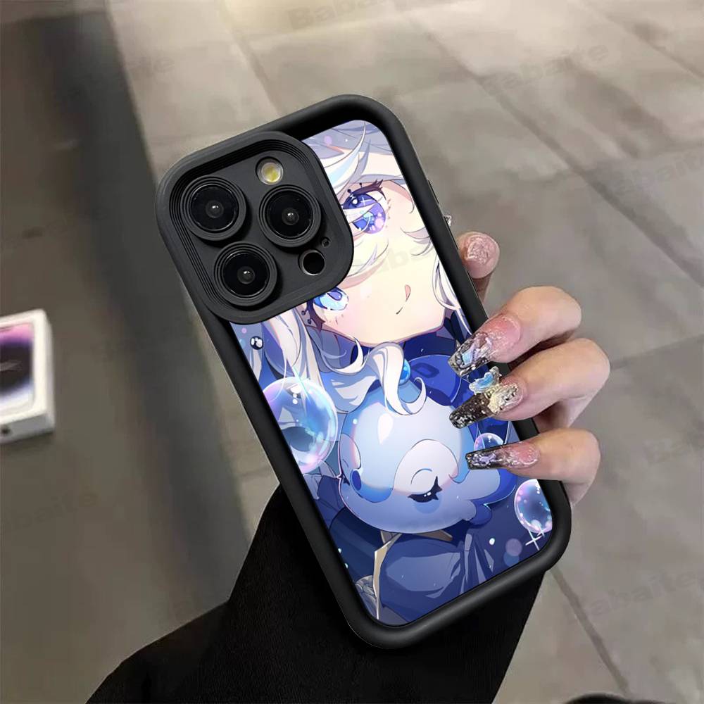 Genshin Impact Фурина Для iPhone 17 15 13 12 11 14 Pro Max X XR XS 16 Plus Ударопрочный Конфетный Задний Чехол