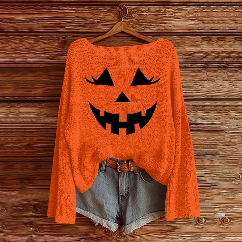 Halloween Sweatshirts For Children Boys And Girls Knit Sweater Cute Shirt Fall Crewneck Pullover Tops