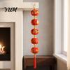 Traditional Blessing Lantern Suede Gourd Shaped with Auspicious Carp & Fu Pattern, Chinese Lantern, Decorative Hanging Ornament for Home Lunar