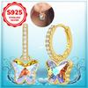 Новые серьги 100% Натуральное Серебро 925 Пробы Женские Серьги-Кольца Женский Свадебный Помолк Подарок Девушке Жене на День Рождения