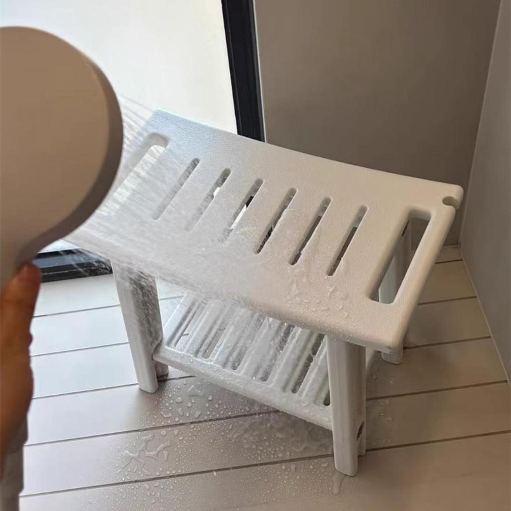 Corner Shower Stool Bench Seat Spa Bath Chair with Storage Shelf Organizer Resistant Easy