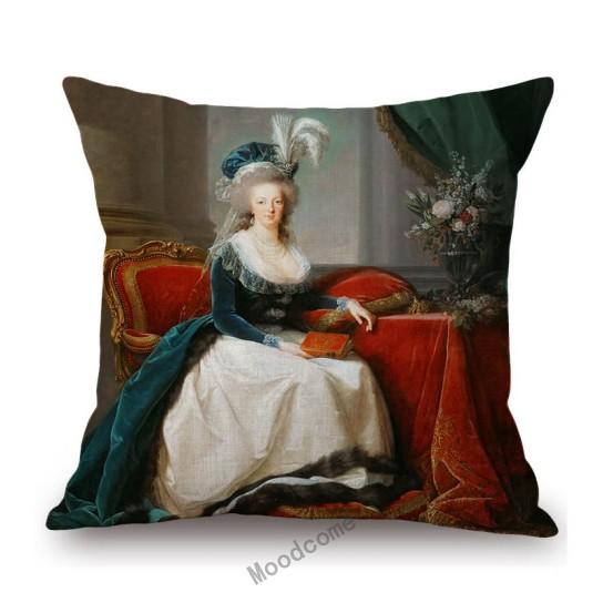 French Madame British Duchess Princess Rococo Oil Painting Art Royal Court Hotel Lobby Wall Decoration Pillow Case Cushion Cover