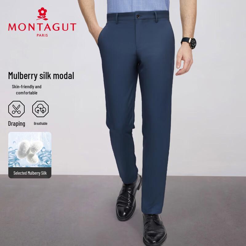 MONTAGUT Men's Tencel Blend Cooling Casual Trousers