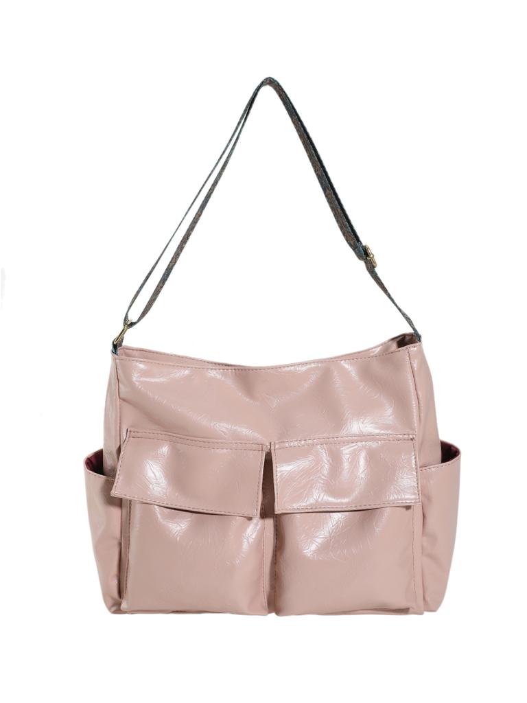 Женская сумка через плечо с застежкой-молнией из искусственной кожи, горячая распродажа, высококачественная однотонная повседневная сумка с строчкой