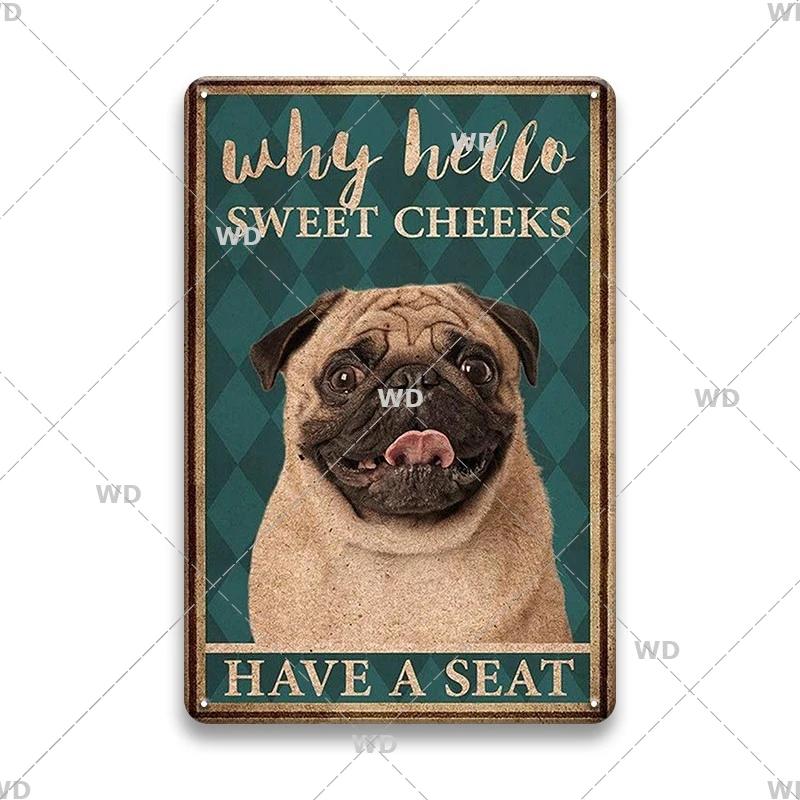 Винтажные жестяные вывески с собакой, декоративная доска, металлическая пластина в стиле ретро для дома, гостиной, мужская пещера, кафе, ферма, ретро-плакат, настенный художественный декор