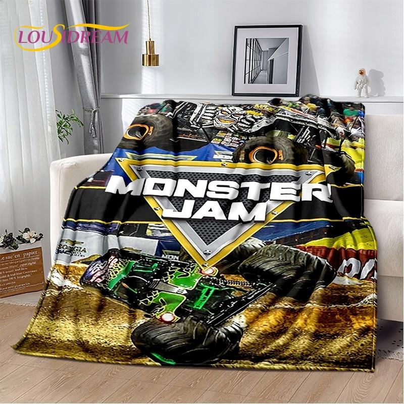 Мягкие одеяла с 3D-изображением Monster Truck Monster Jam, Теплое плед-покрывало, Уютное одеяло для пикника, кроватей, дивана, дома, спальни