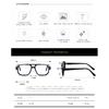 Aviator-style eyeglass frames, AC eyeglass frames, TR90 material, with adjustable temples, plain lenses