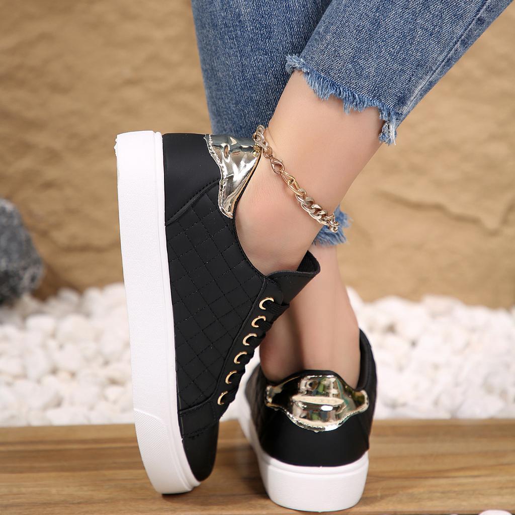 Модная повседневная белая обувь Женская вулканизированная обувь Повседневная однотонная обувь из искусственной ПУ кожи Женские кроссовки