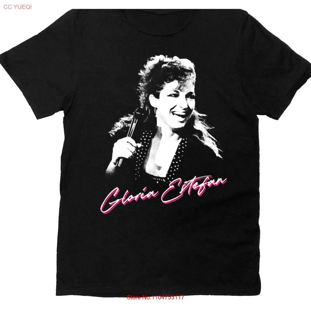 Gloria Estefan Retro 80s Cotton Black All Size T Shirt For Unisex Bt315 Vintage Slightly Graphic Fashion Versatile