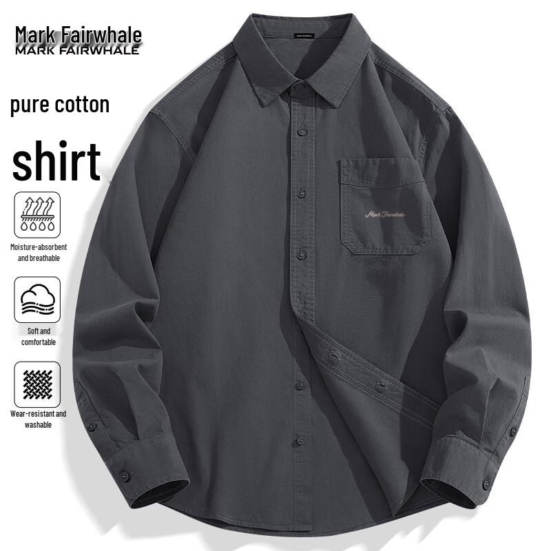 Mark Fairwhale Men's Retro Cotton Long-Sleeve Shirt Jacket
