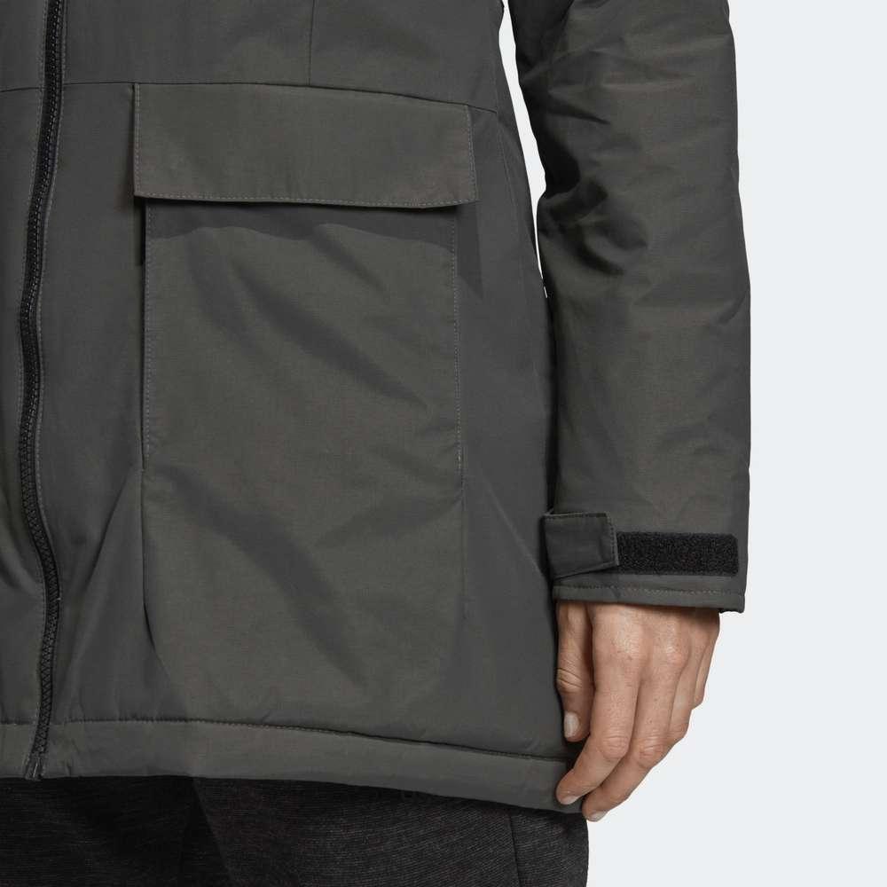adidas Модная теплая длинная пуховая куртка с капюшоном, повседневная верхняя одежда для женщин, черная DZ1498