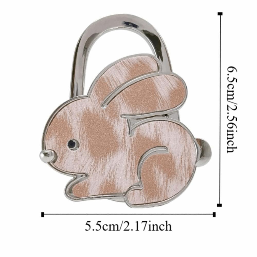 Rabbit Design Adhesive-Free Hooks Foldable Structure Cartoon Purse Hanger Portable Durable Handbag Hook for Women