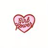 1 шт. Розовый эмалевый значок-сердце 'Girl Power' для девочек, Металлический значок с женской мотивацией, Модный аксессуар, Брошь в элегантном стиле