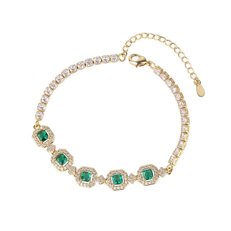 Dopamine Bracelet Simulation Paraiba Simple Green Gold White Multi-color Colorful Treasure New Women
