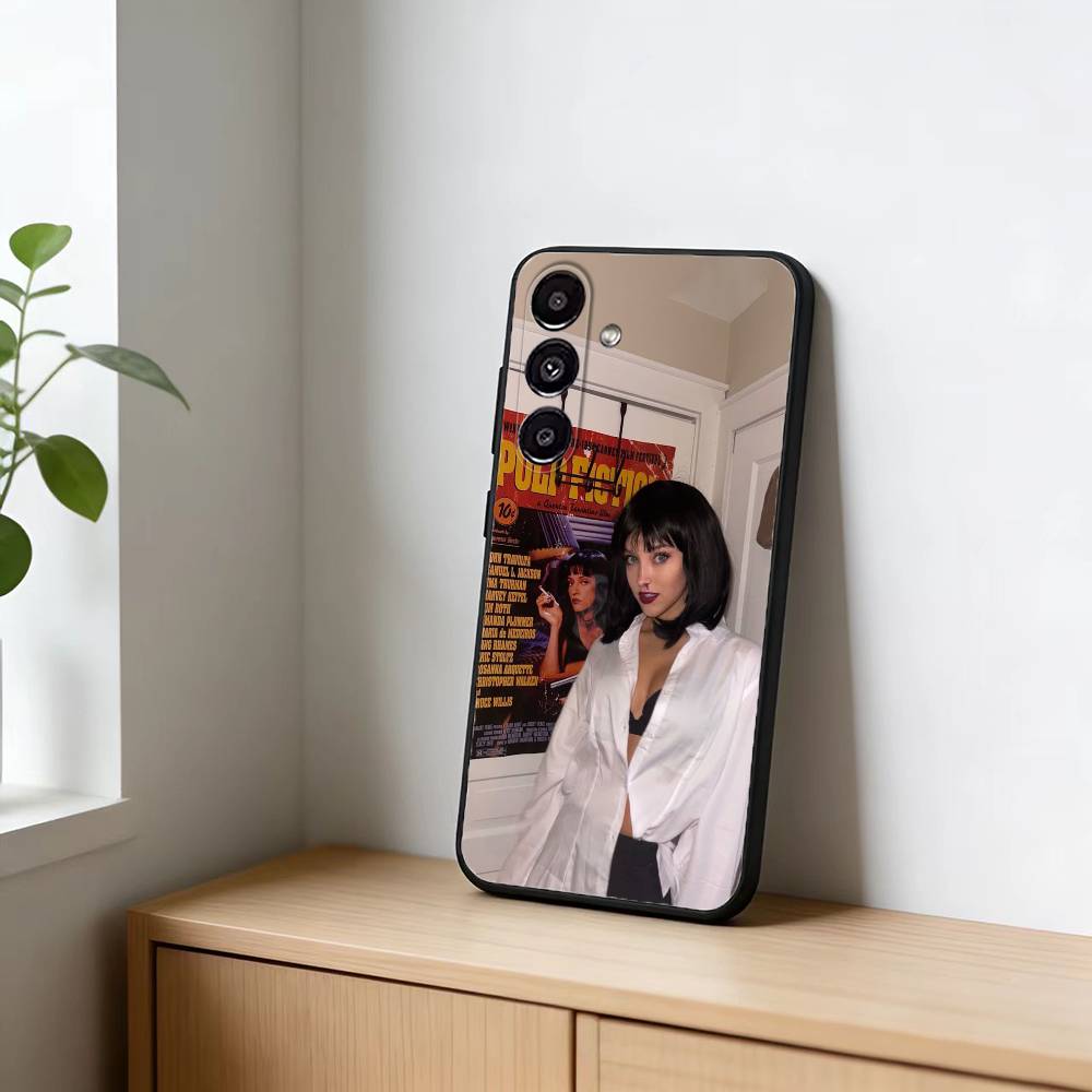 P-pulp fiction mia wallace costume Phone Case For Samsung Galaxy A91,80,73,72 ,71,53,52,32 ,31,22,21s,20,Soft Black Case