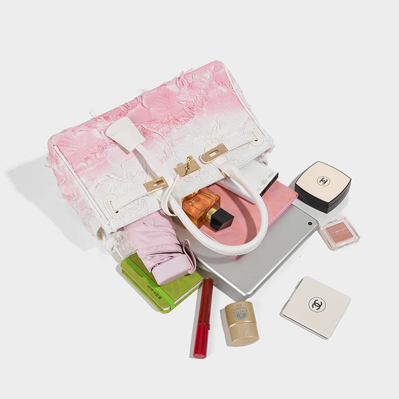 Винтажная джинсовая сумка для женщин 2025 весна-лето платиновая легкая роскошь высокая мода тренд сумка через плечо для женщин