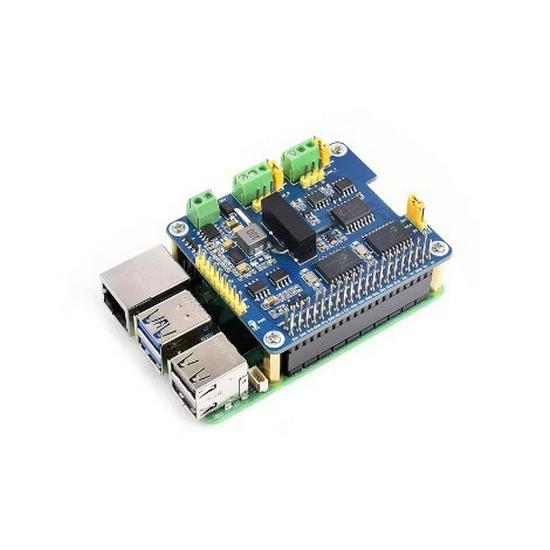 Raspberry Pi 5 Stackable 2-Channel CAN Bus Expansion Board with Isolated Wide Voltage, HAT+ Compatible