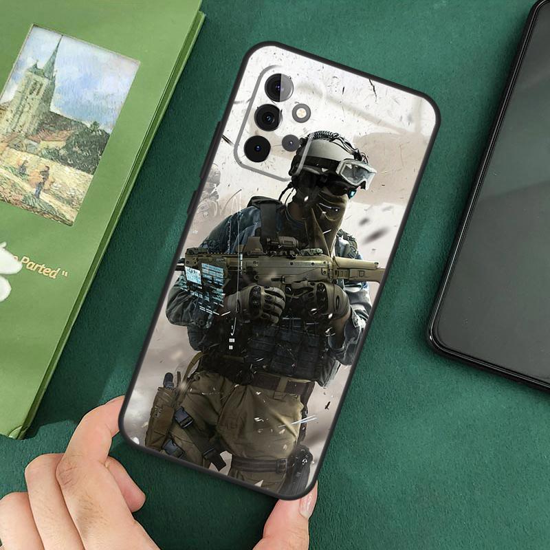 Tactical Swat Gear Pattern Case For Samsung Galaxy A16 A05 A06 A55 A35 A15 A53 A33 A13 A22 A32 A52 A14 A34 A54 Cover