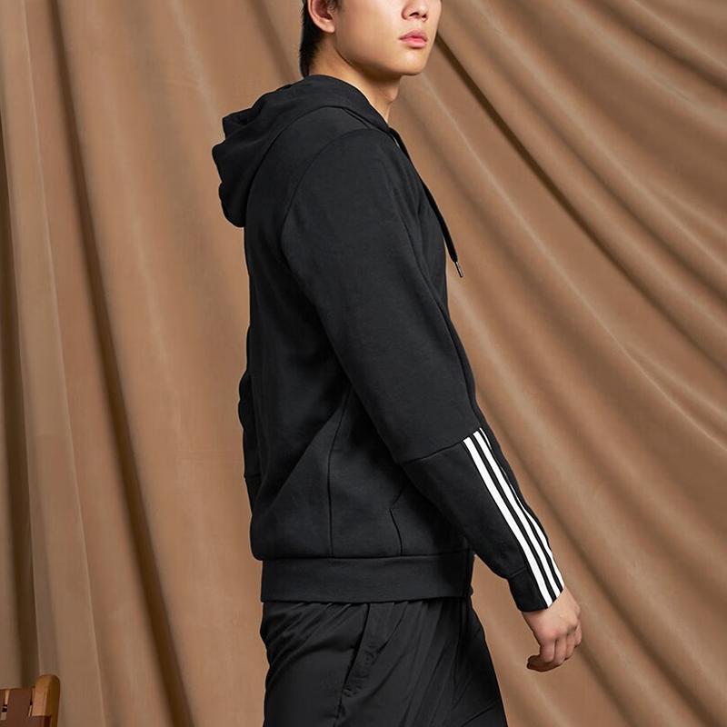 adidas Толстовки Мужские Черные С Капюшоном Умеренный Кардиган GS1581