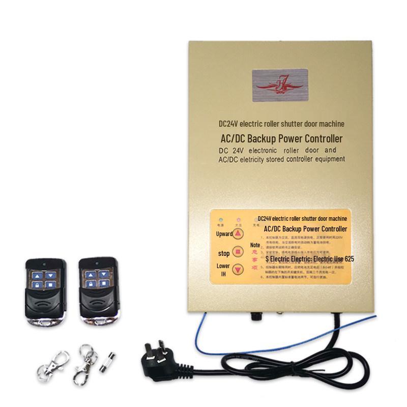 Electric Rolling Shutter Controller with DC24V Remote Control & Backup Power Supply for Garage Doors