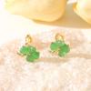 Высококачественные серьги «кошачий глаз» с четырьмя листами клевера, милые и стильные маленькие универсальные и элегантные женские изысканные популярные серьги