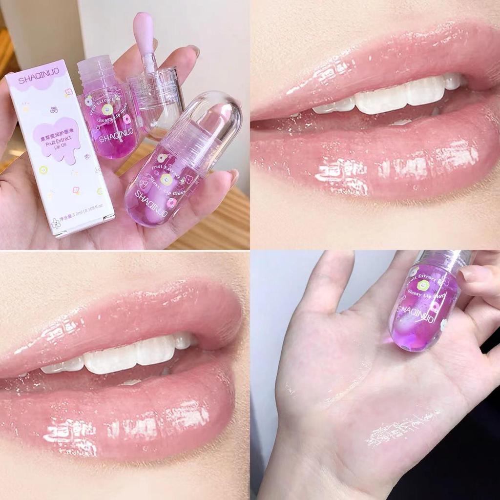 SHAQINUO Увлажняющее масло для губ Уход за губами против трещин Бальзам для губ с фруктовым вкусом Питательные губы Блеск для губ