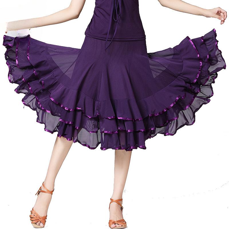 Женские сценические костюмы, сетчатые юбки, танцевальные репетиционные костюмы, бальные танцы, юбки средней длины, танцевальные юбки для выступлений, юбки