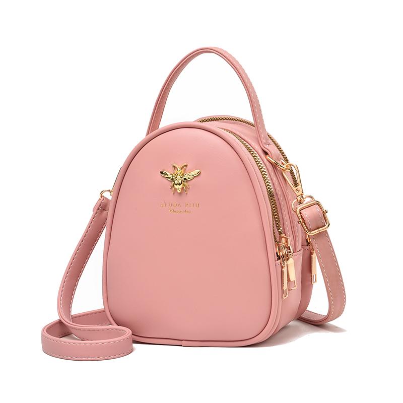 Элегантная многослойная сумка через плечо из искусственной кожи, компактная, элегантная, с металлическим декором и надежной молнией, идеально подходит для всех случаев